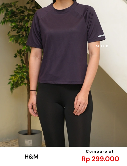 HNM01SST002-001 DryMove Reflective Mesh SS Tee Deep Purple