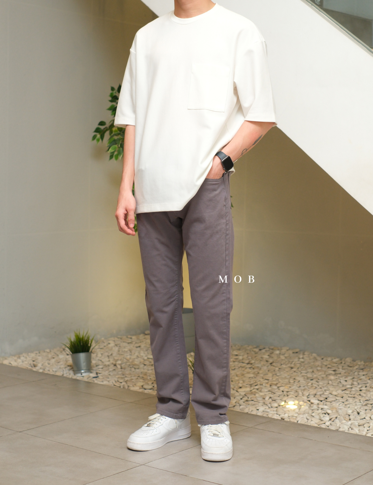 F&TPT04006 365 Straight Fit Pants Grey