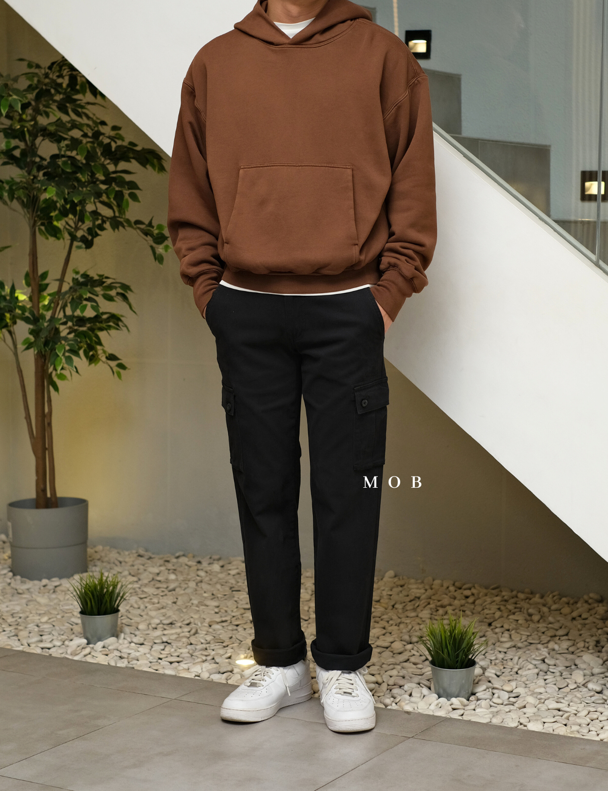 AZEPT05001 Straight Fit Cargo Pants Black 