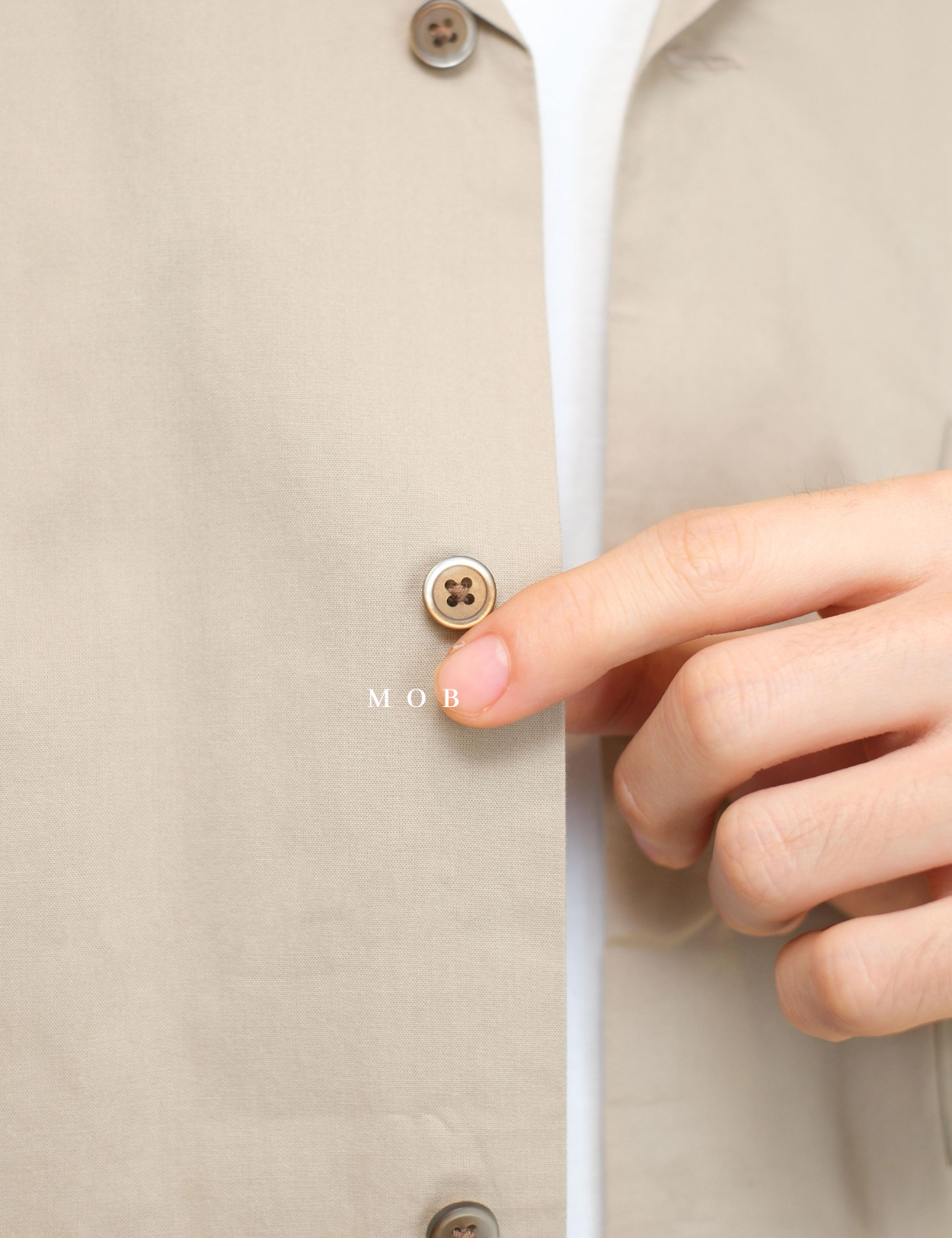 UNQSSS05001B Cotton Open Collar SS Shirt Khaki