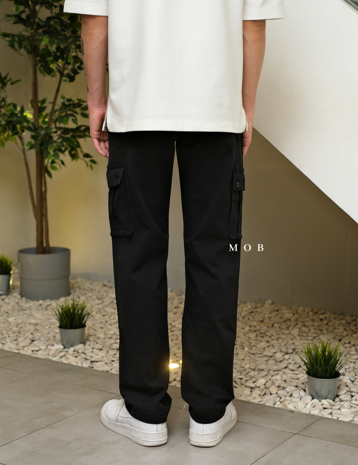 AZEPT05001 Straight Fit Cargo Pants Black 