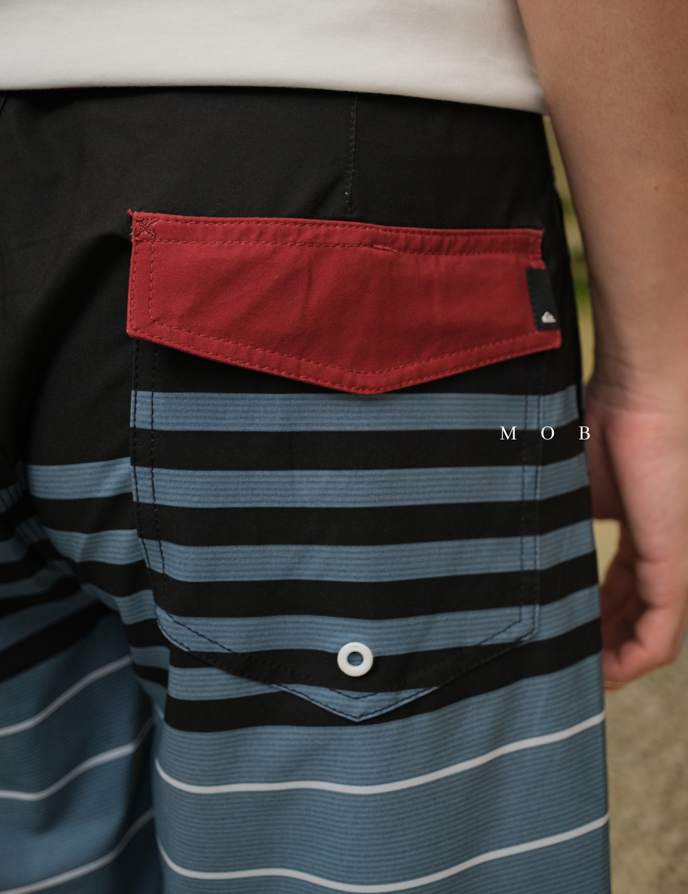 QSBS03003 Black Blue Grey Stripe 20" Boardshorts