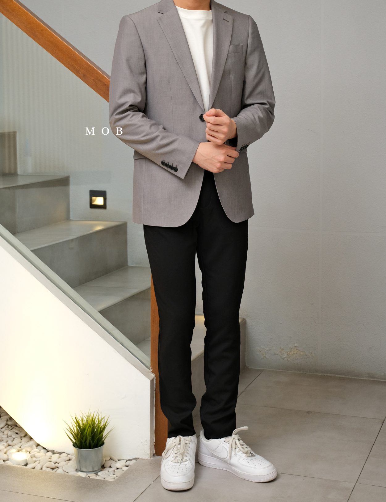 JFBZ01003A Slim Fit Blazer Grey