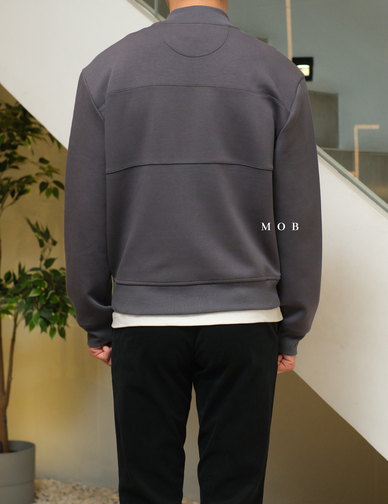 MODJ01003 Modern Pocket Bomber Jacket Asphalt Grey