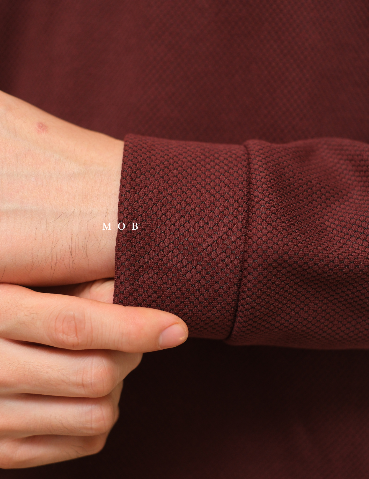 MBLJ01001 Mock Neck Fleece Half Zip Jacket Maroon