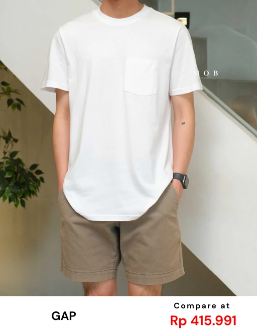 Image of GPSST2204B Basic Pocket SS Tee White