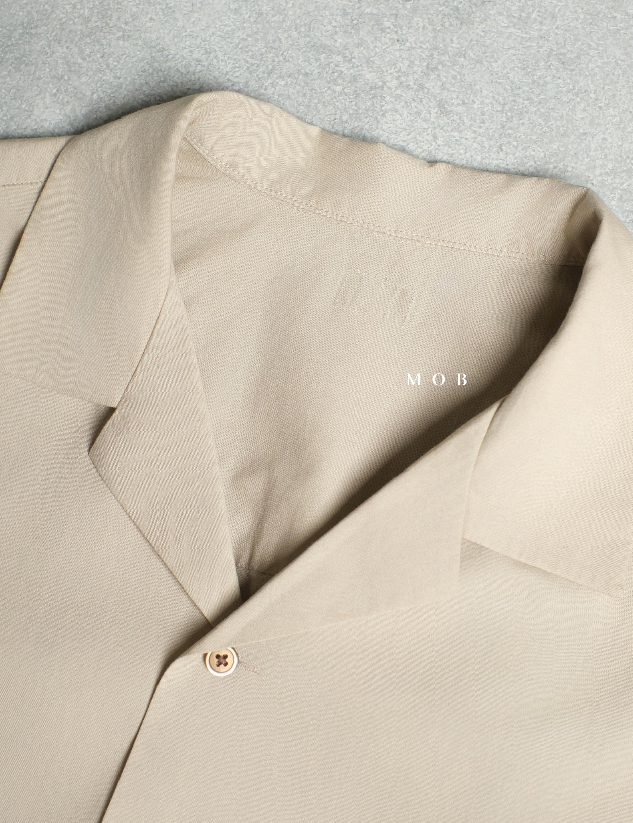 UNQSSS05001B Cotton Open Collar SS Shirt Khaki