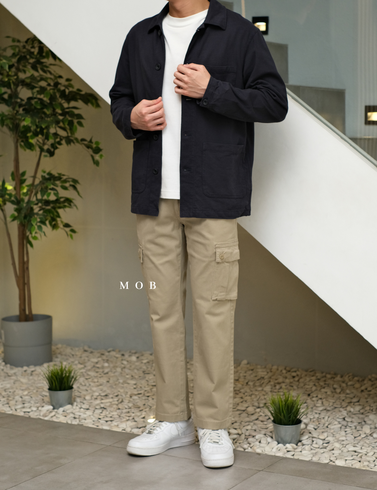 AZEPT05004 Straight Fit Cargo Pants Beige 