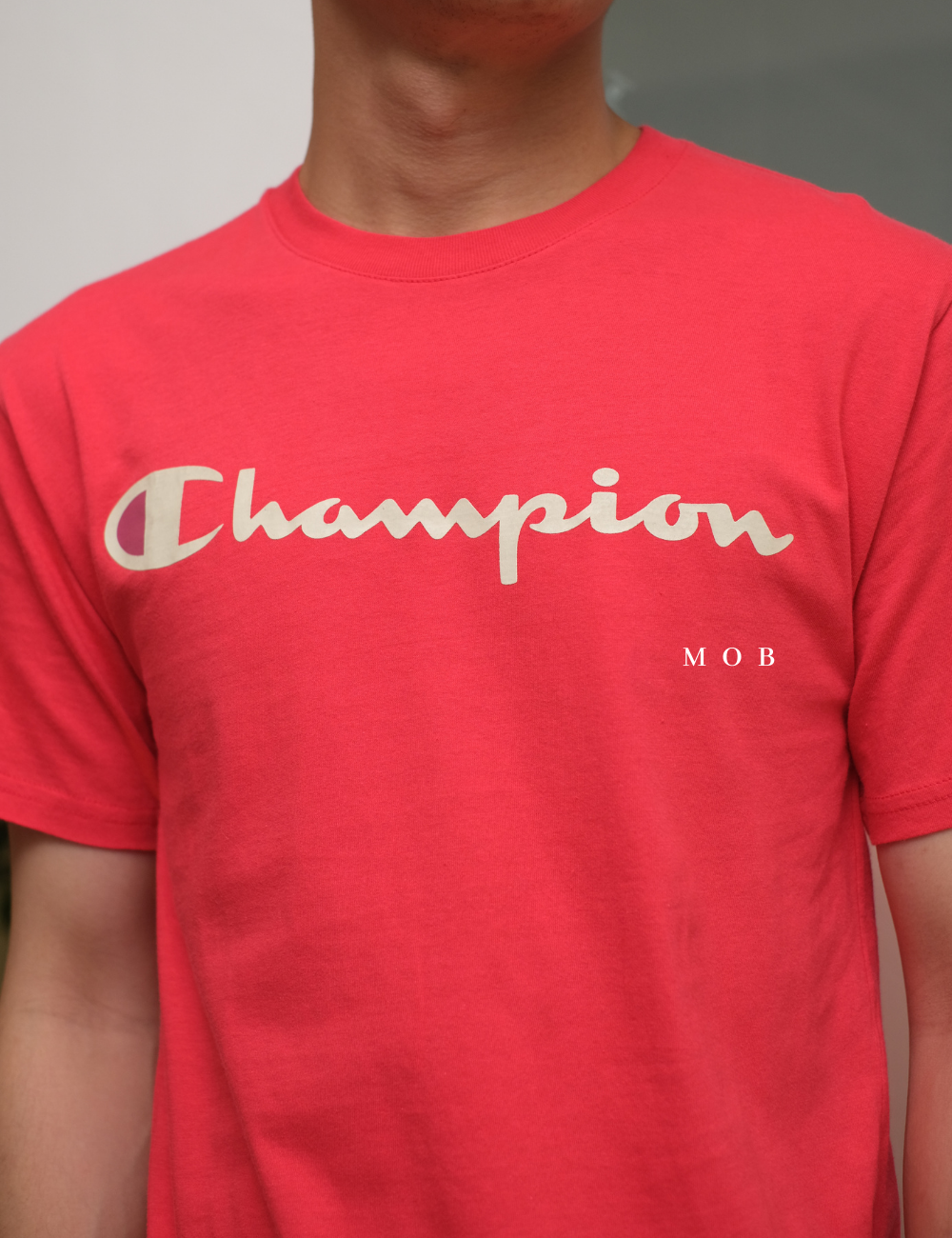 CHMPSST2002C Classic Script Logo SS Tee Desire Red