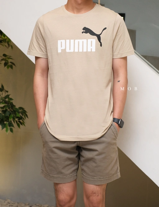 Image of PMSST07002A Essential +2 Col Logo SS Tee Beige