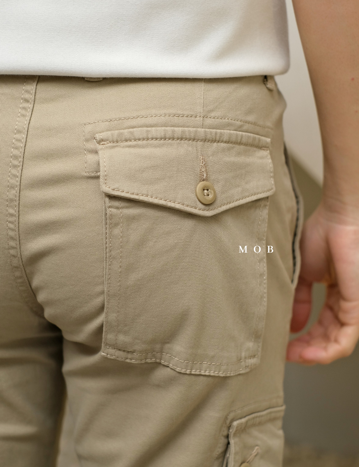 AZEPT05004 Straight Fit Cargo Pants Beige 