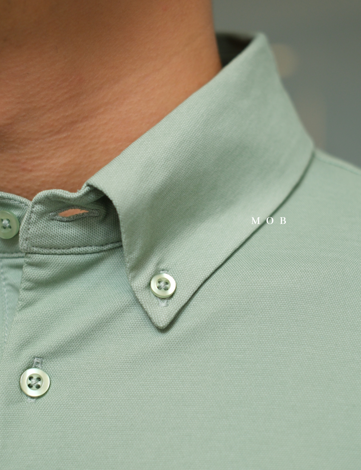 ARK01SSP015 Hybrid Button Down Collar Polo Shirt Palm Green