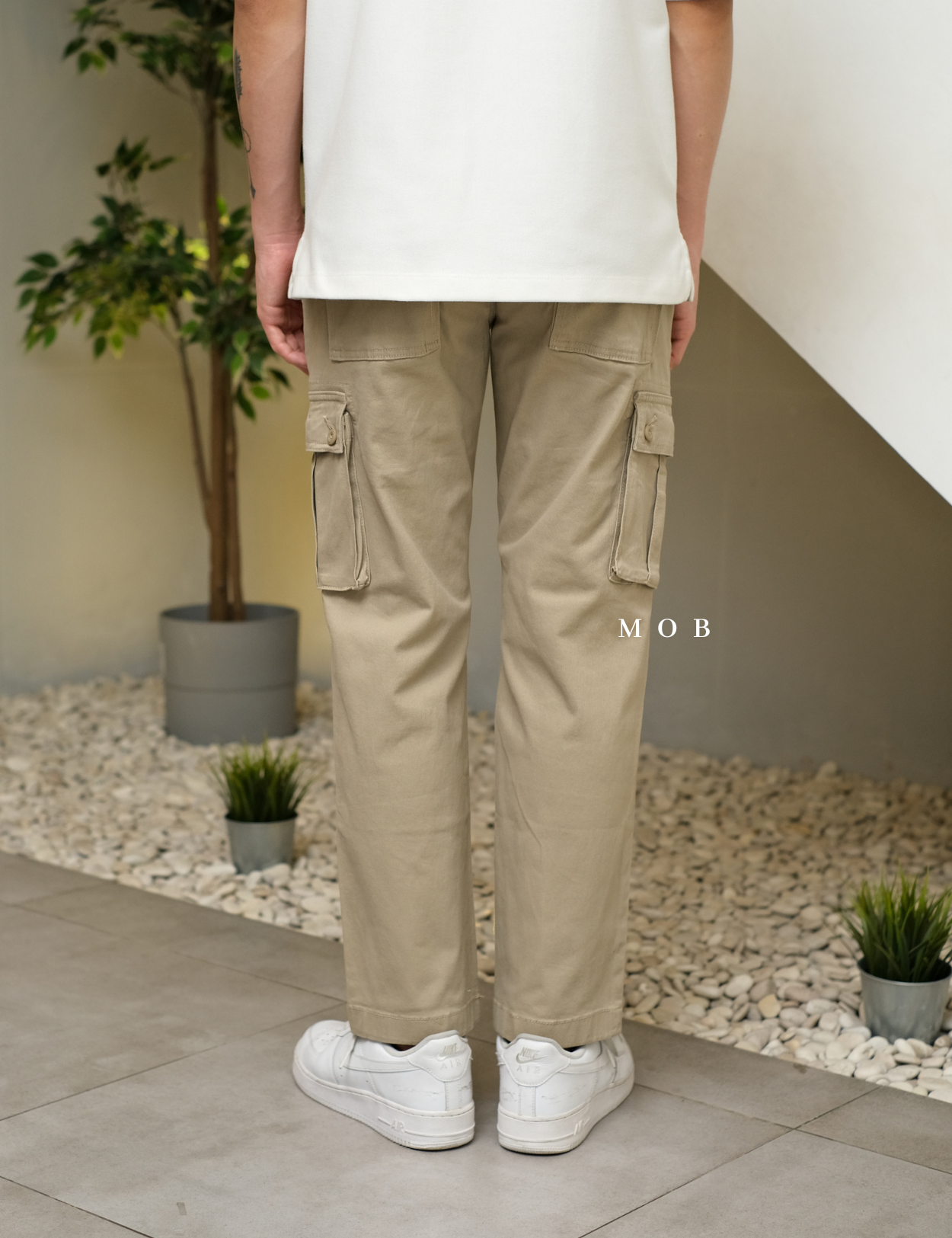 AZEPT05004 Straight Fit Cargo Pants Beige 