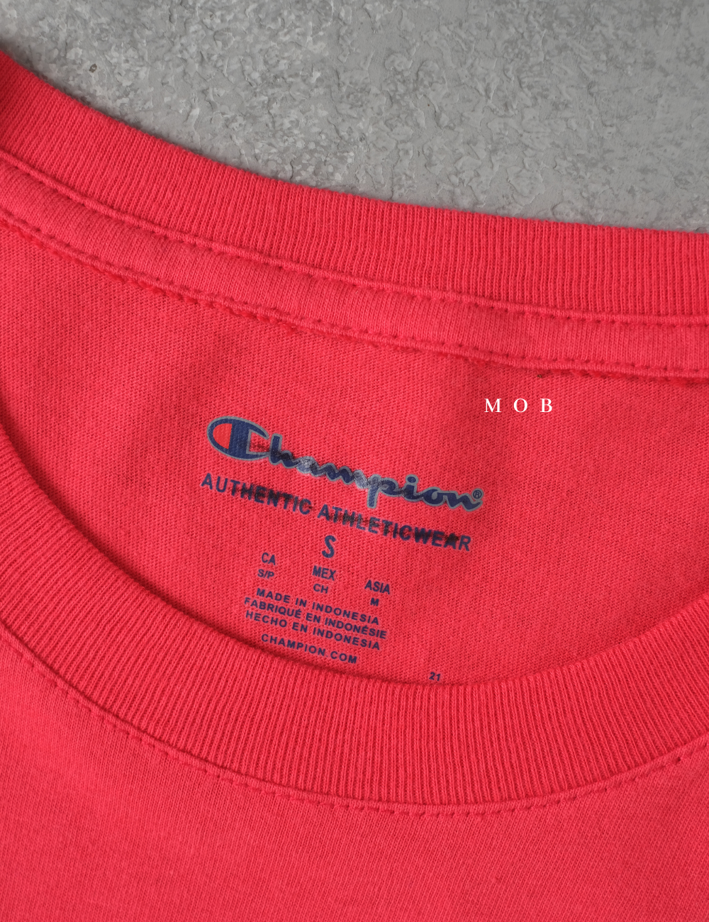 CHMPSST2002C Classic Script Logo SS Tee Desire Red