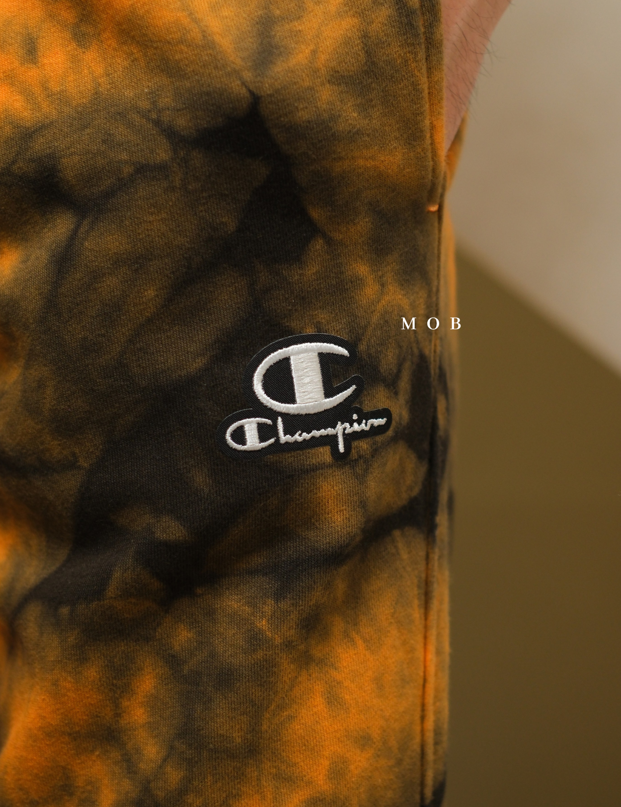 CHMPJP09001F Galaxy Tie Dye Jogger Orange Black