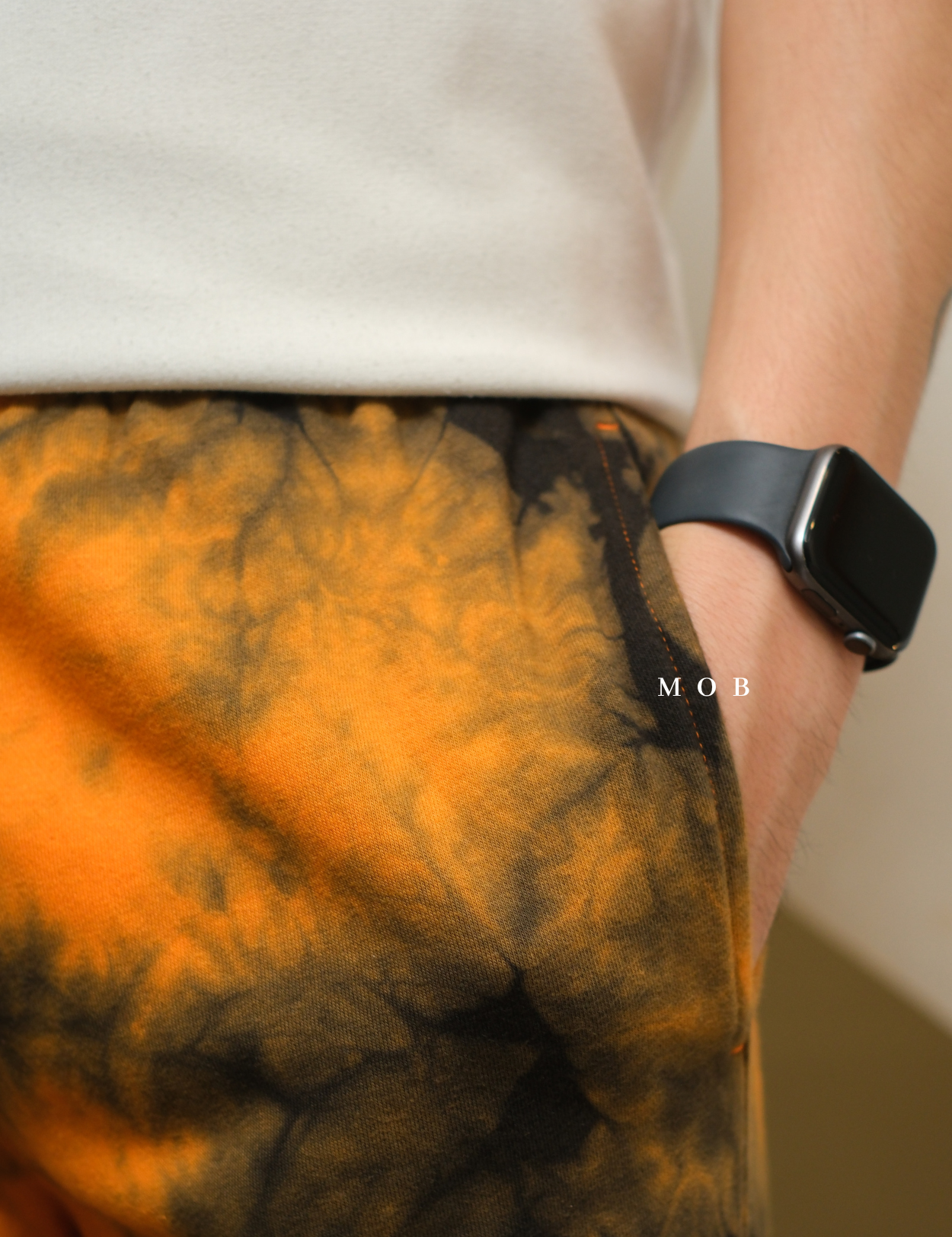 CHMPJP09001F Galaxy Tie Dye Jogger Orange Black