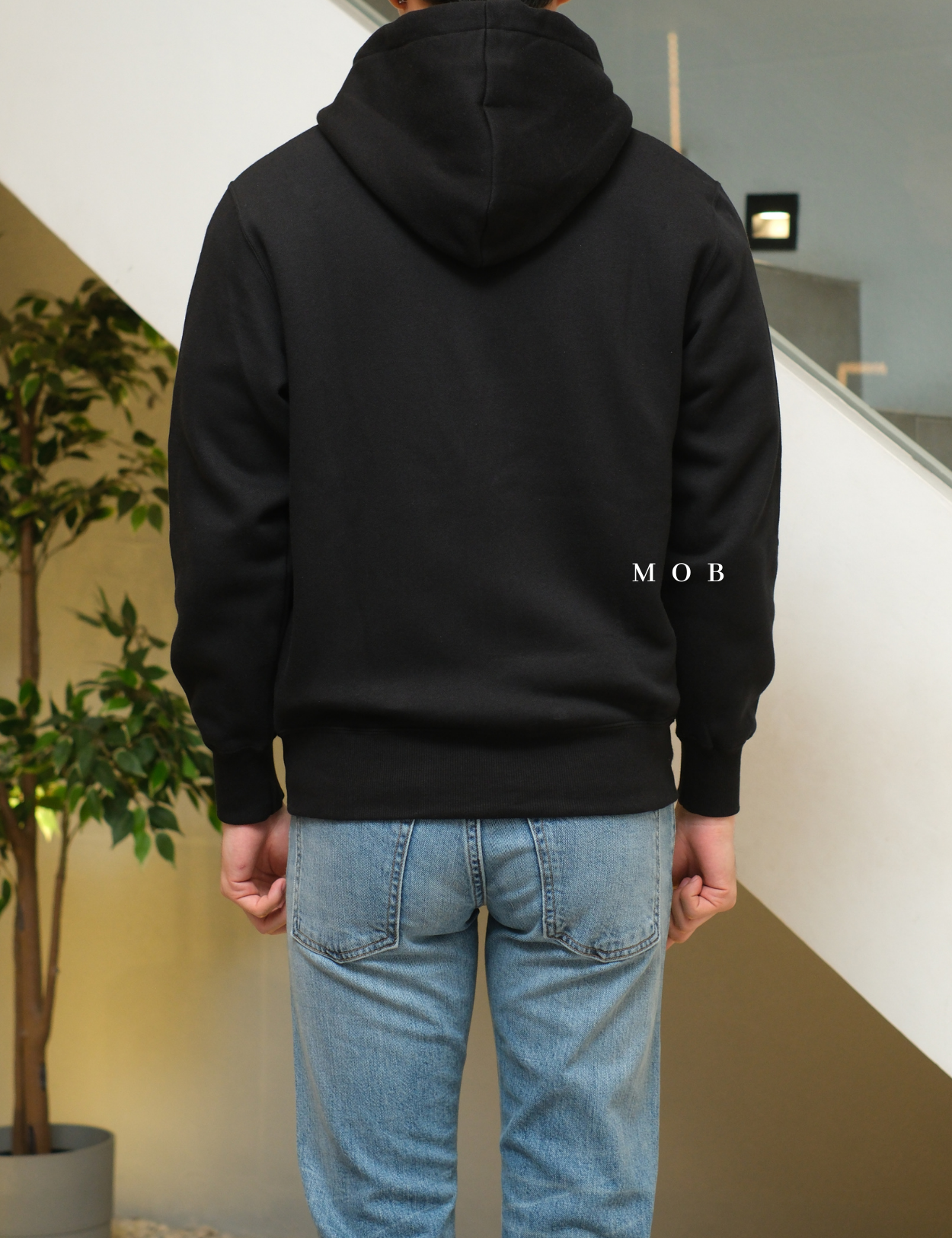 CHMPFZ05001D Basic Small Logo Full Zip Hoodie Black