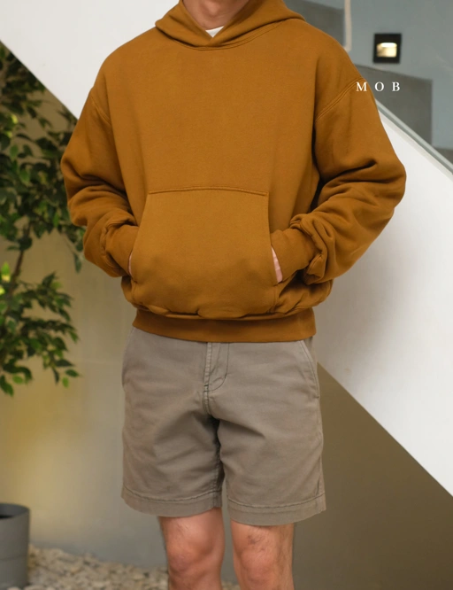 Image of [FAST PRE-ORDER] YZHOD01004 Yeezy x Gap Boxy Hoodie Gold Brown 