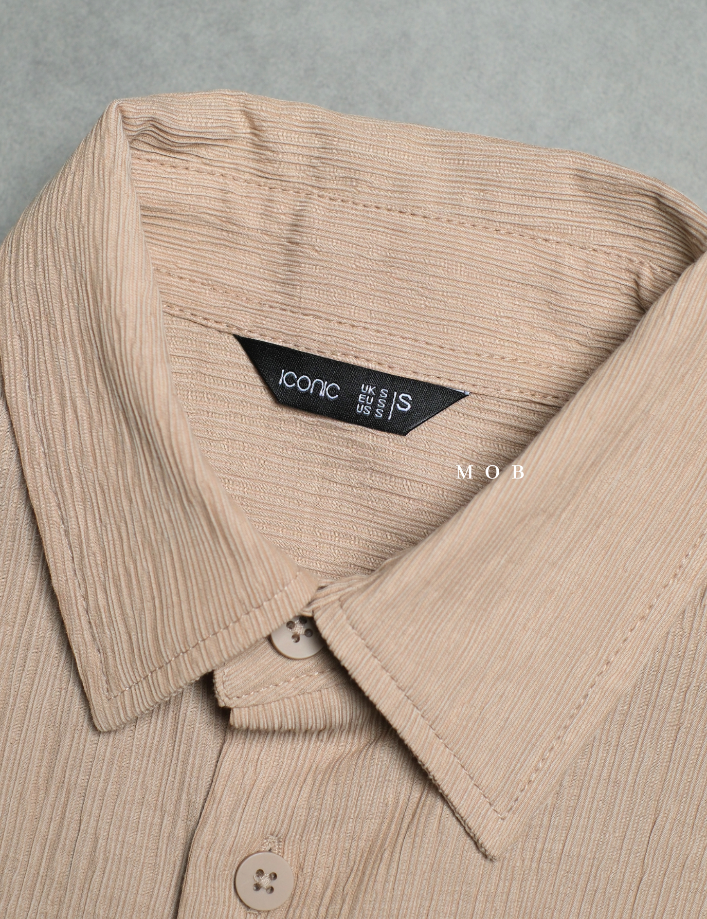 ICN01SSS001-002 Crinkled SS Shirt Khaki 