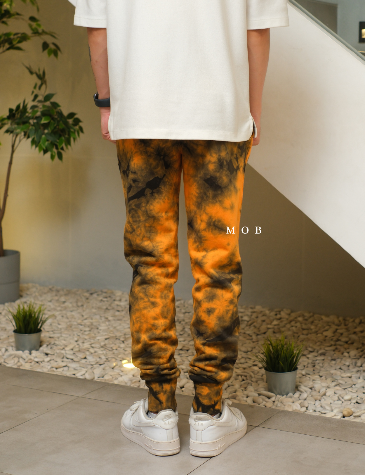 CHMPJP09001F Galaxy Tie Dye Jogger Orange Black