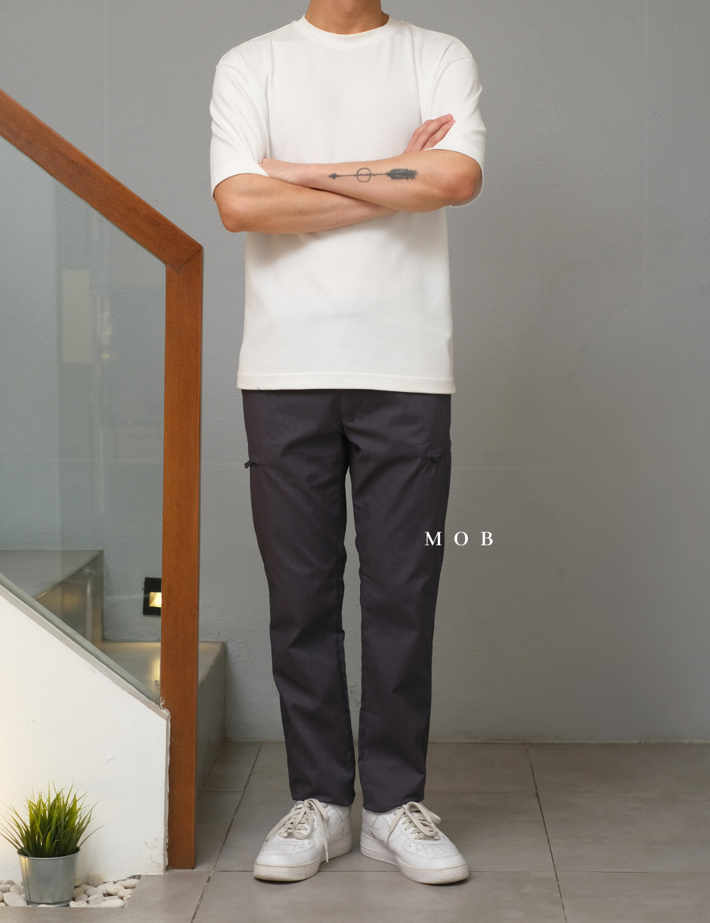 UNQPT14002 Heattech Warm-Lined Pants Side Pockets Dark Grey
