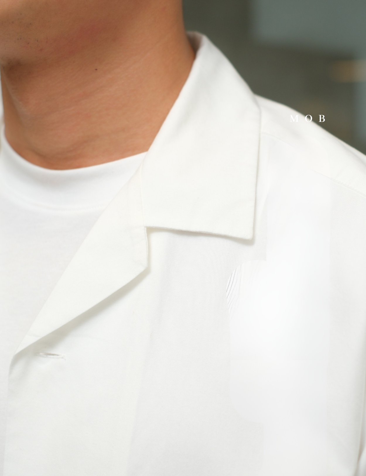 UNQSSS05001D Cotton Open Collar SS Shirt White