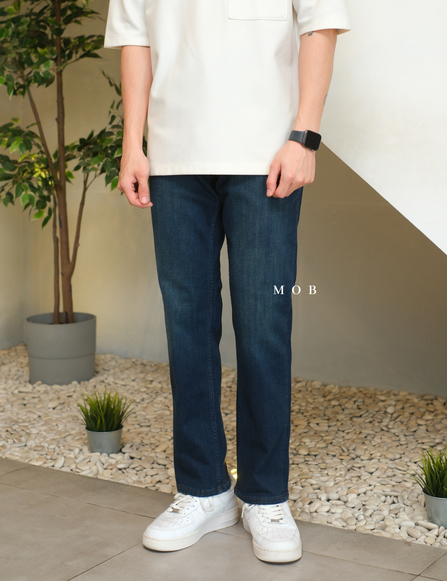 JAPT04001 Athletic Comfort Stretch Jeans Dark Blue