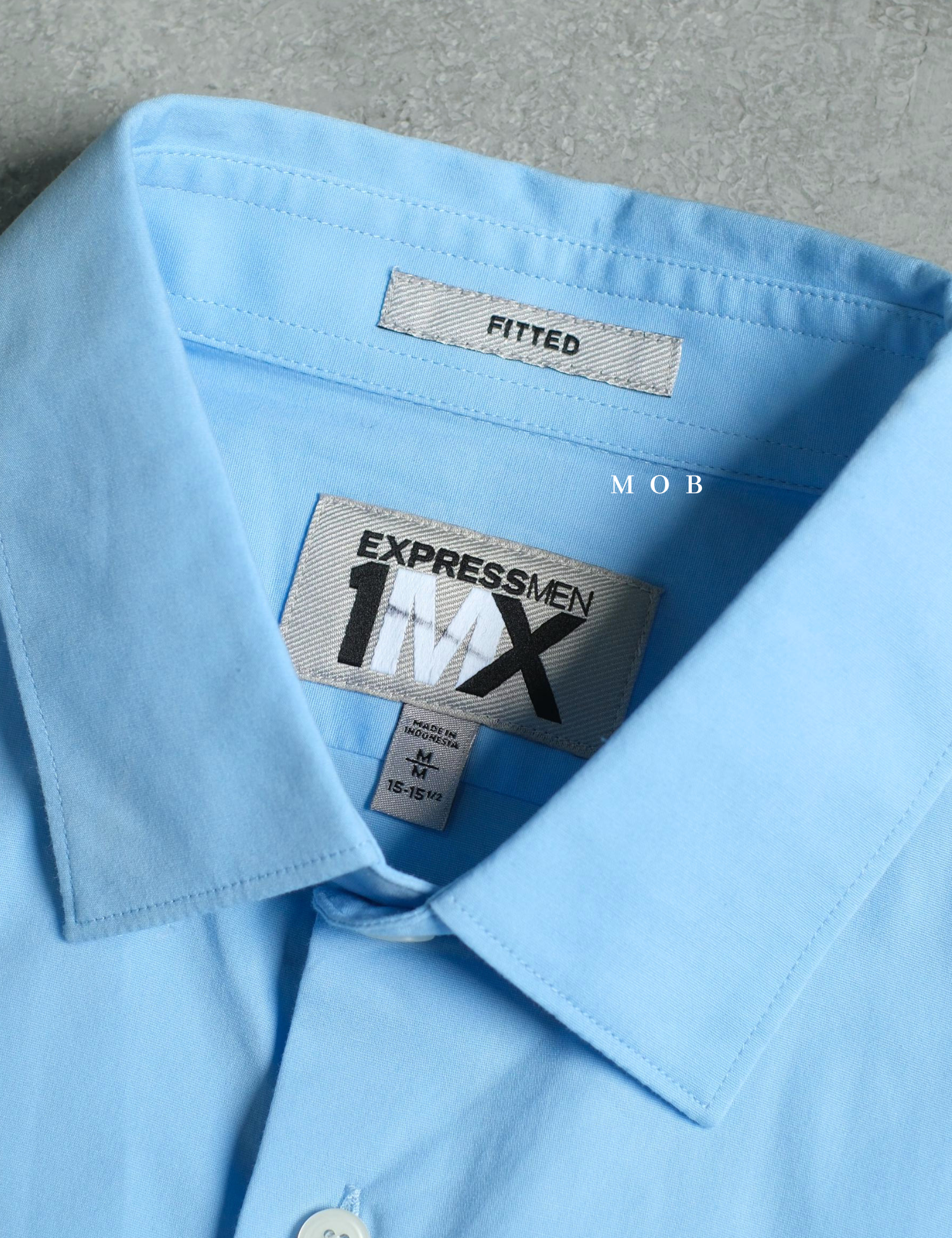 EXLSS07004 FITTED Stretch 1MX LS Shirt Light Blue