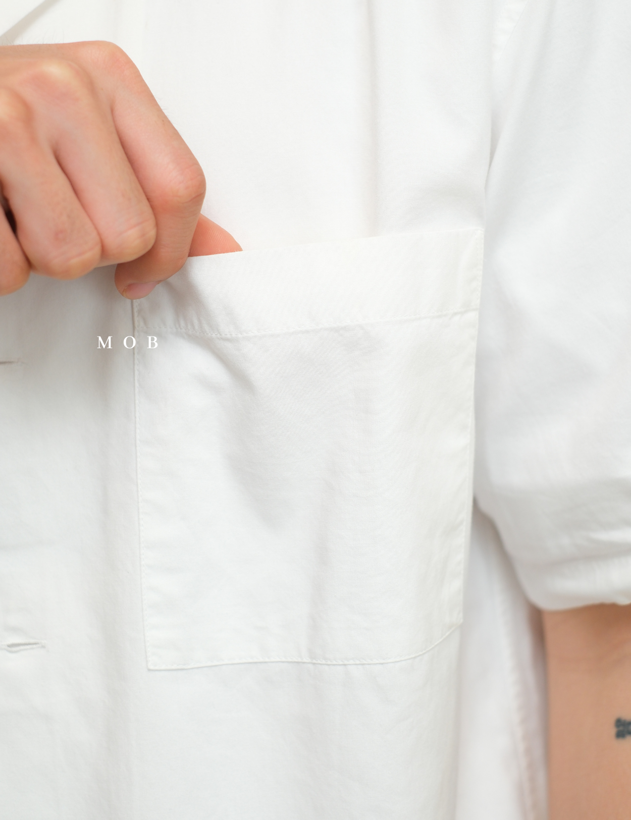 UNQSSS05001D Cotton Open Collar SS Shirt White