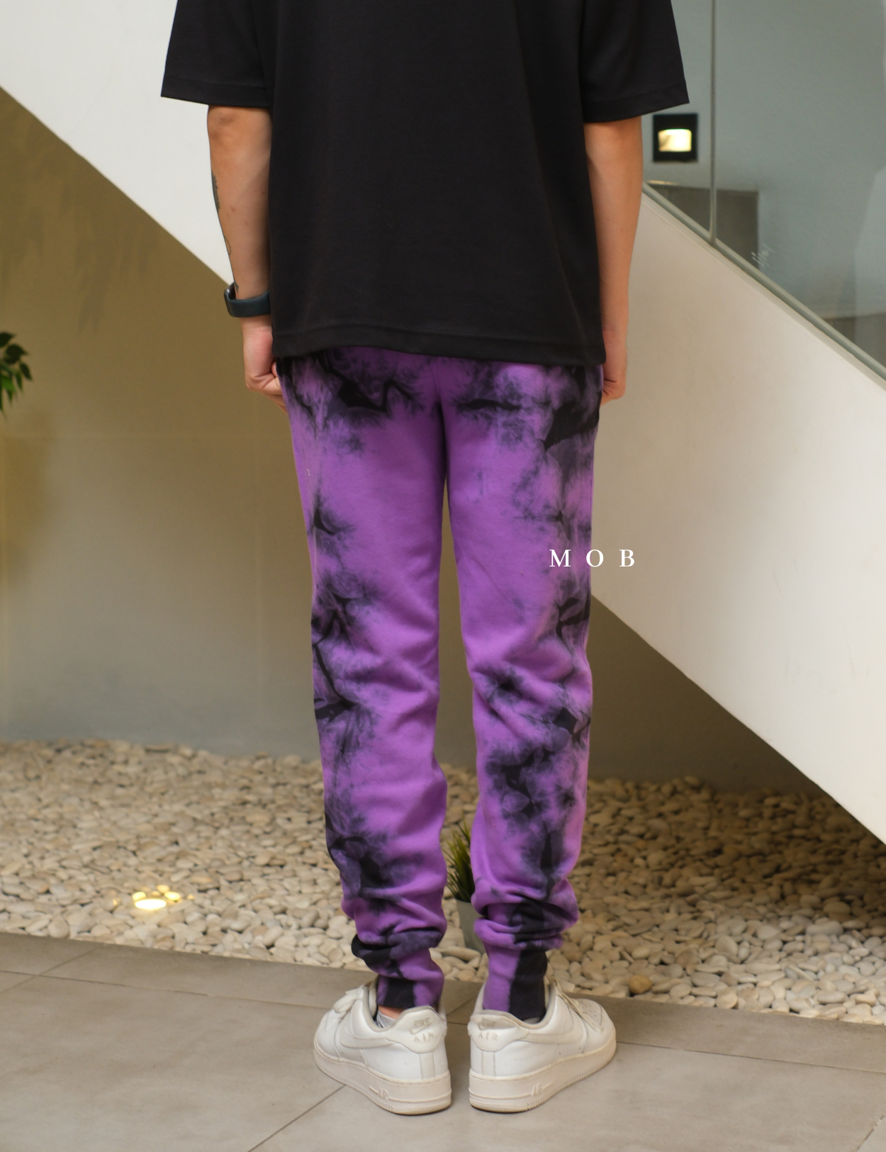 CHMPJP09001G Galaxy Tie Dye Jogger Purple Black