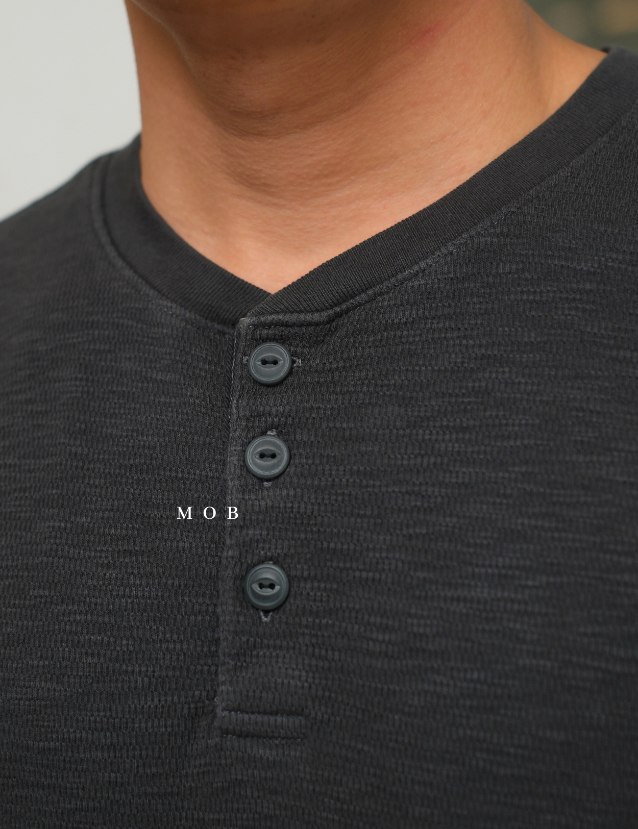 GPLST1302A Textured Henley LS Tee Dark Grey (V2)