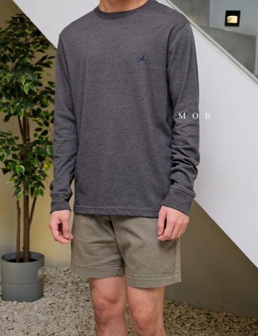 Image of NTLST01001 Crewneck LS Tee Dark Grey