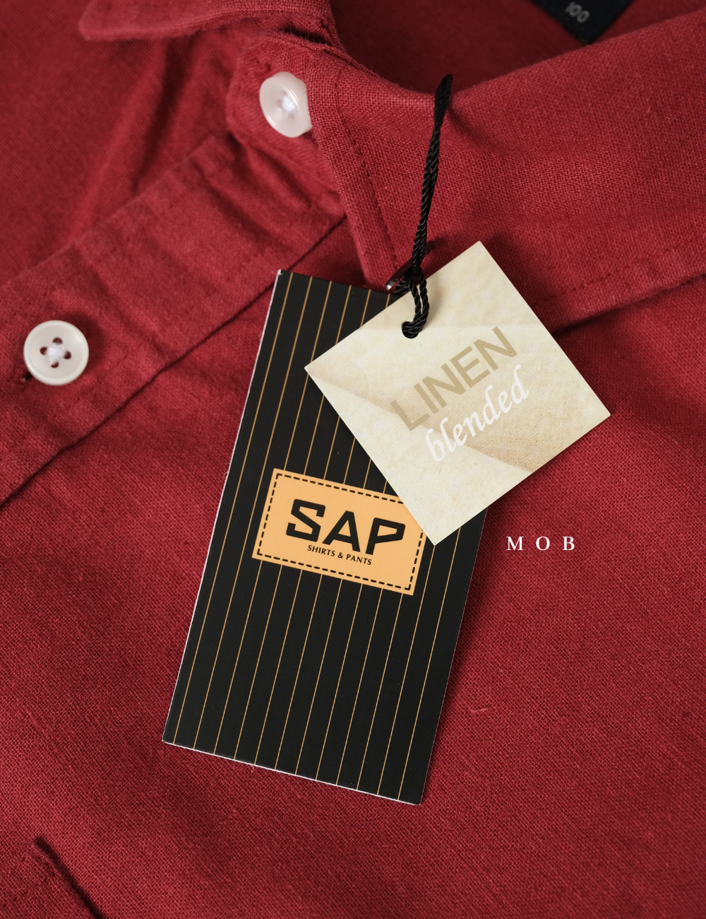 SPLSS01002 Linen LS Shirt Brick Red
