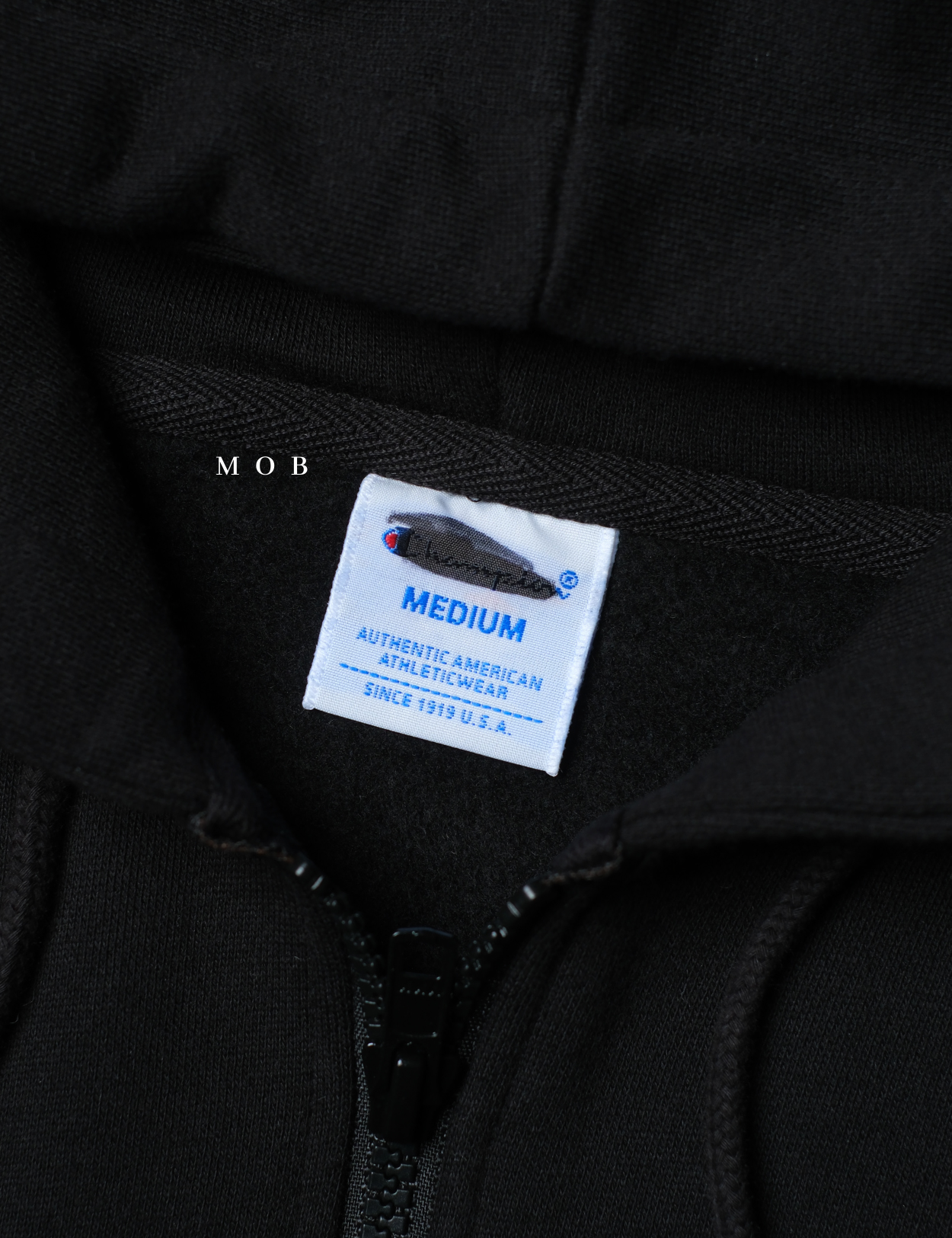 CHMPFZ05001D Basic Small Logo Full Zip Hoodie Black