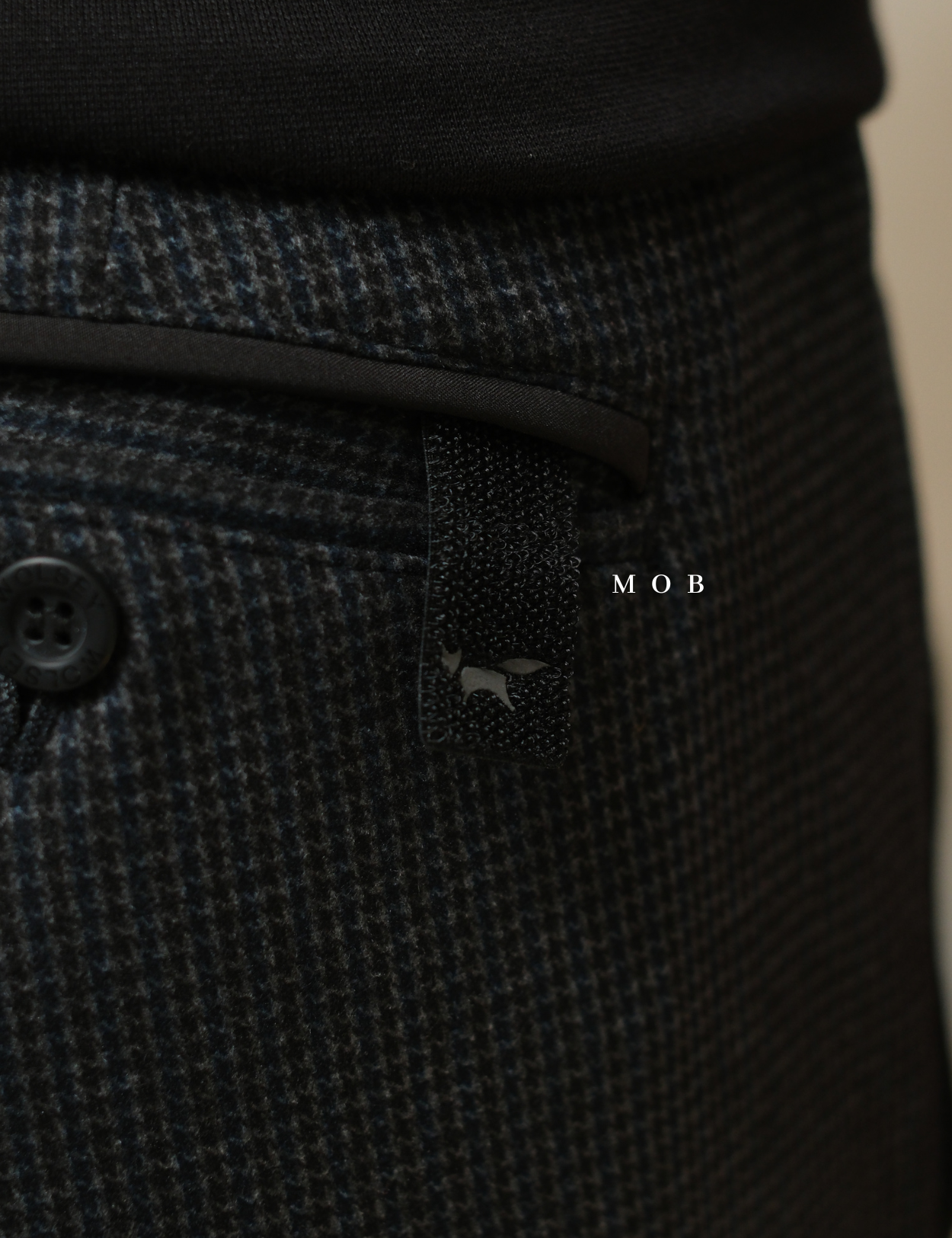 WSYPT01003 Power Basic Pants Black Herringbone