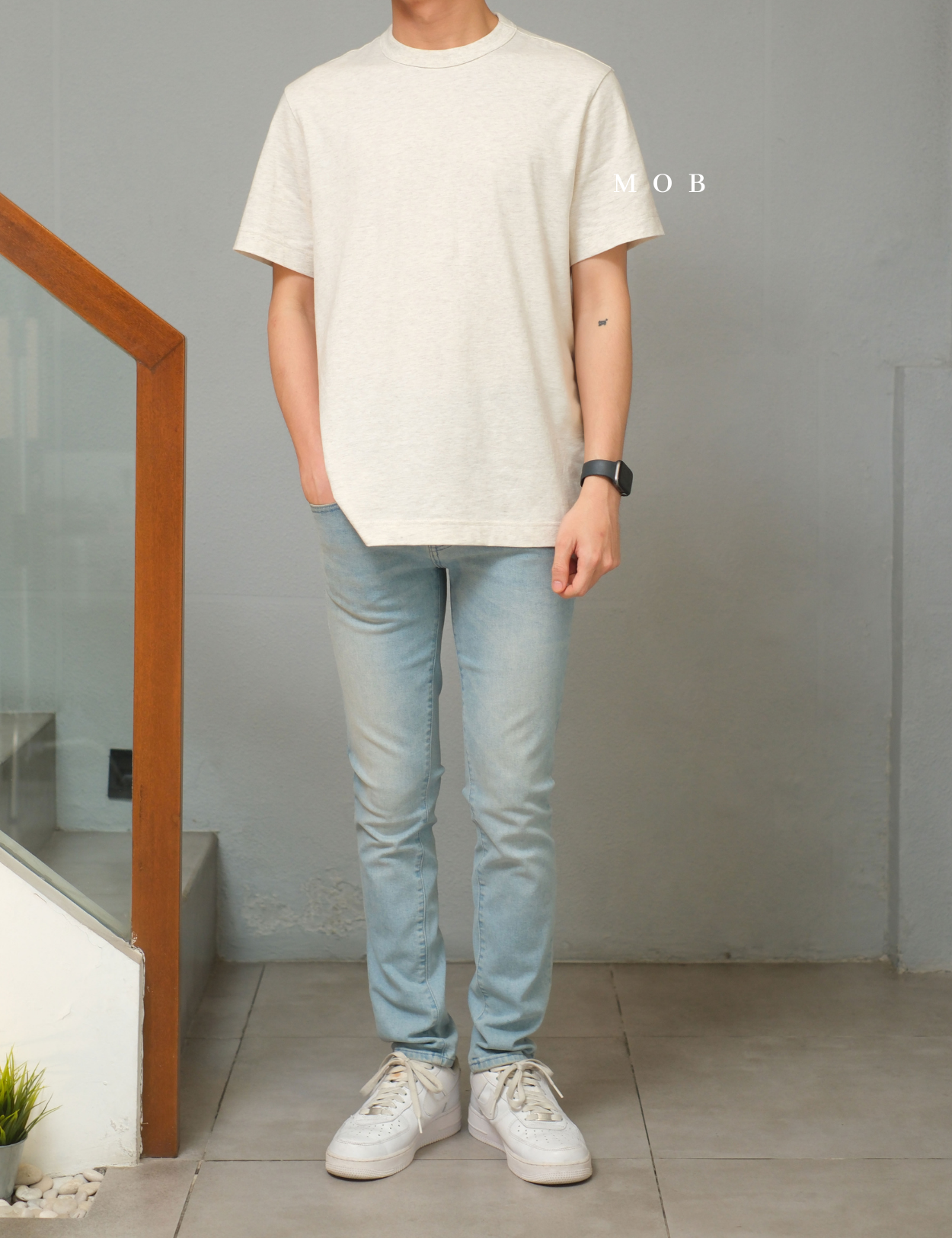 MODSST01001D Basic SS Tee Ivory Misty