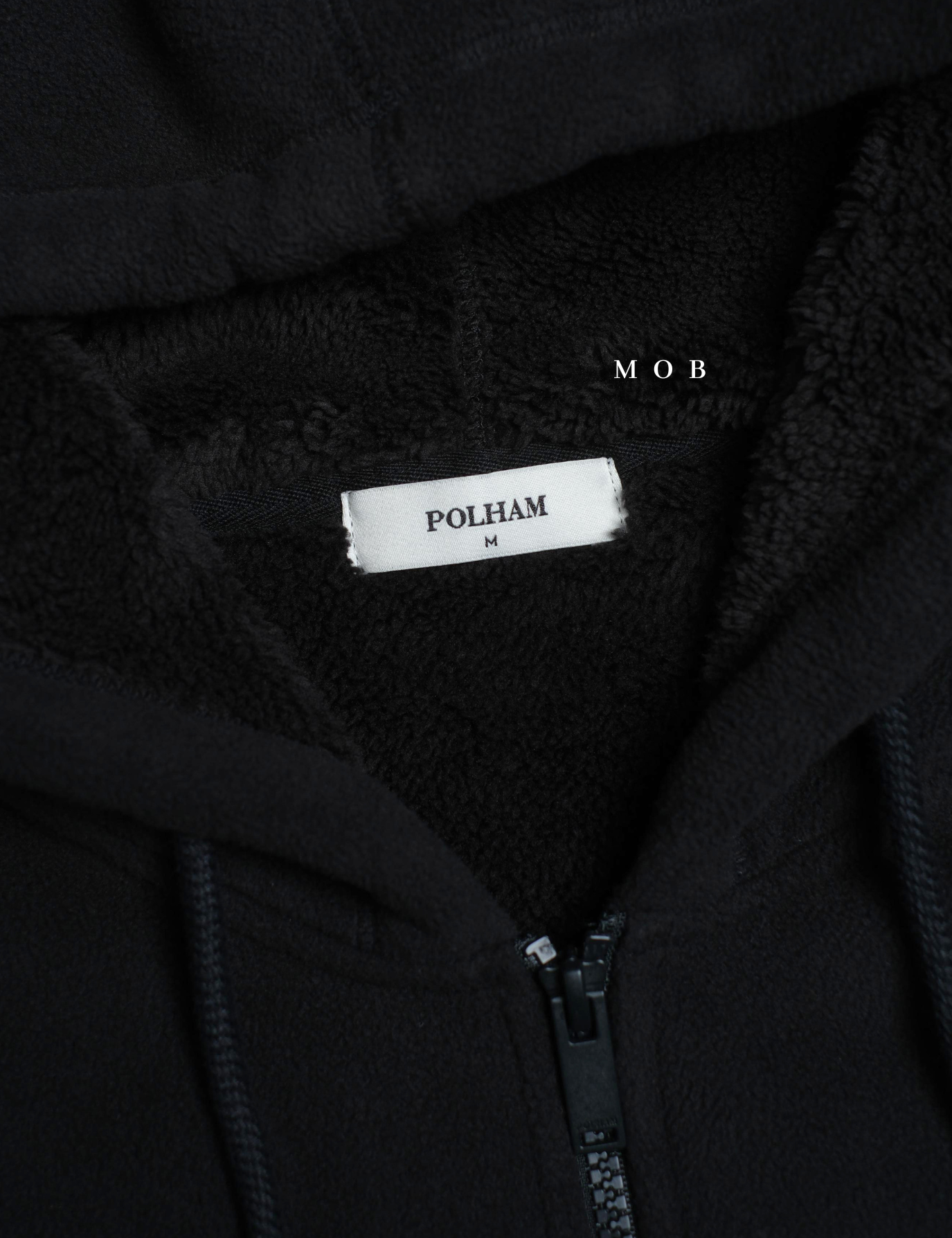 PHFZ02001 Fluffy Bonded Sherpa Full Zip Hoodie Black