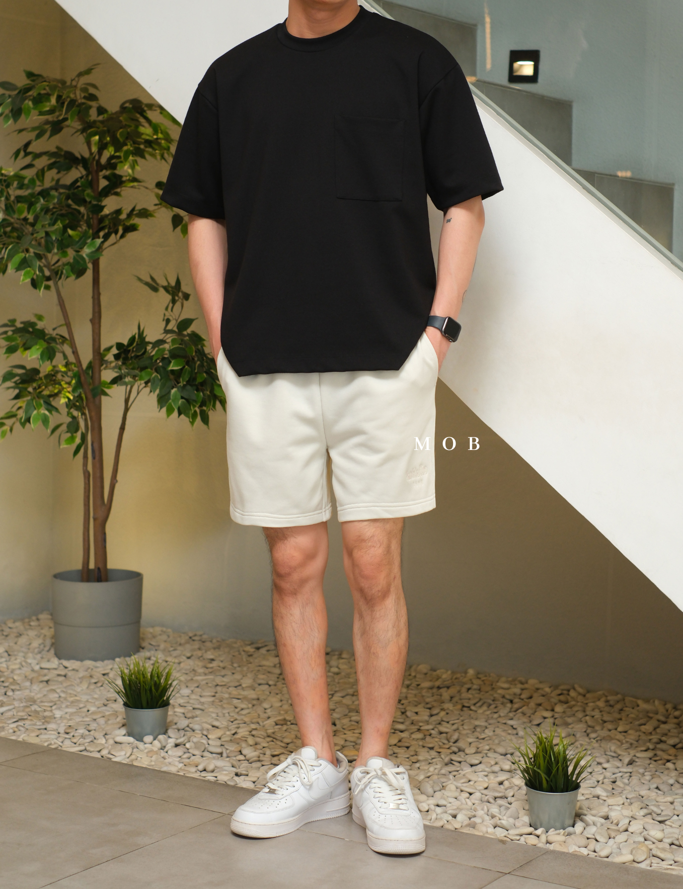 PTDSR01001E Basic Shorts White Ivory