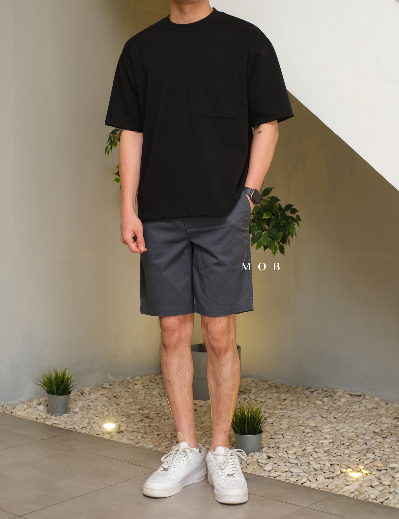GFSR01001D Flat Front Shorts Asphalt Grey (Inseam 9)