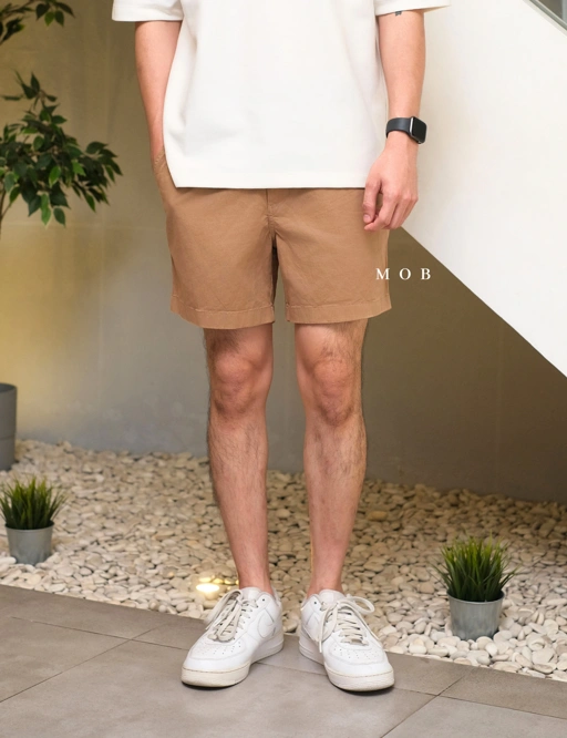 Image of CBSSR01003 Twill Stretch Shorts Brown (Inseam 5.5)