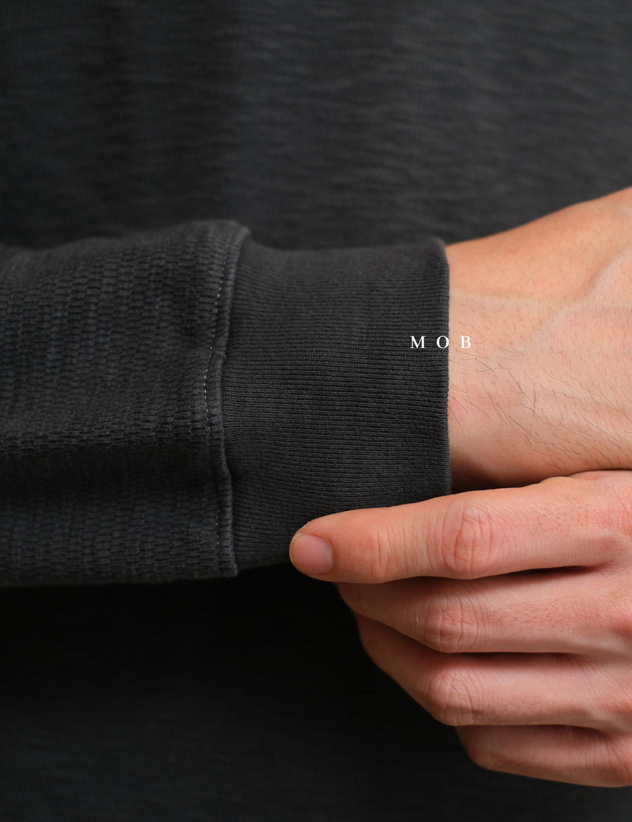 GPLST1302A Textured Henley LS Tee Dark Grey (V2)