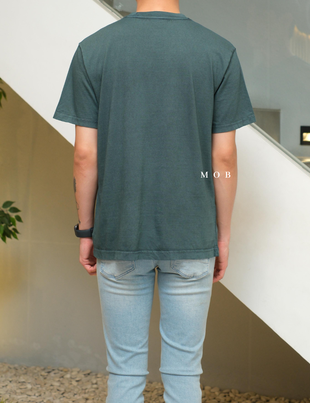GPSST2005B Arch Logo SS Tee Dark Green Washed