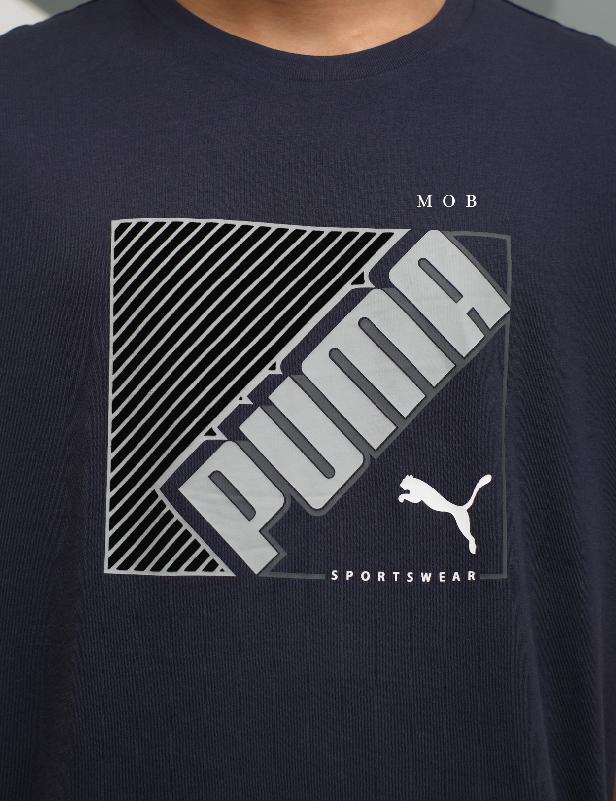 PMSST09014A Flock Logo SS Tee Navy