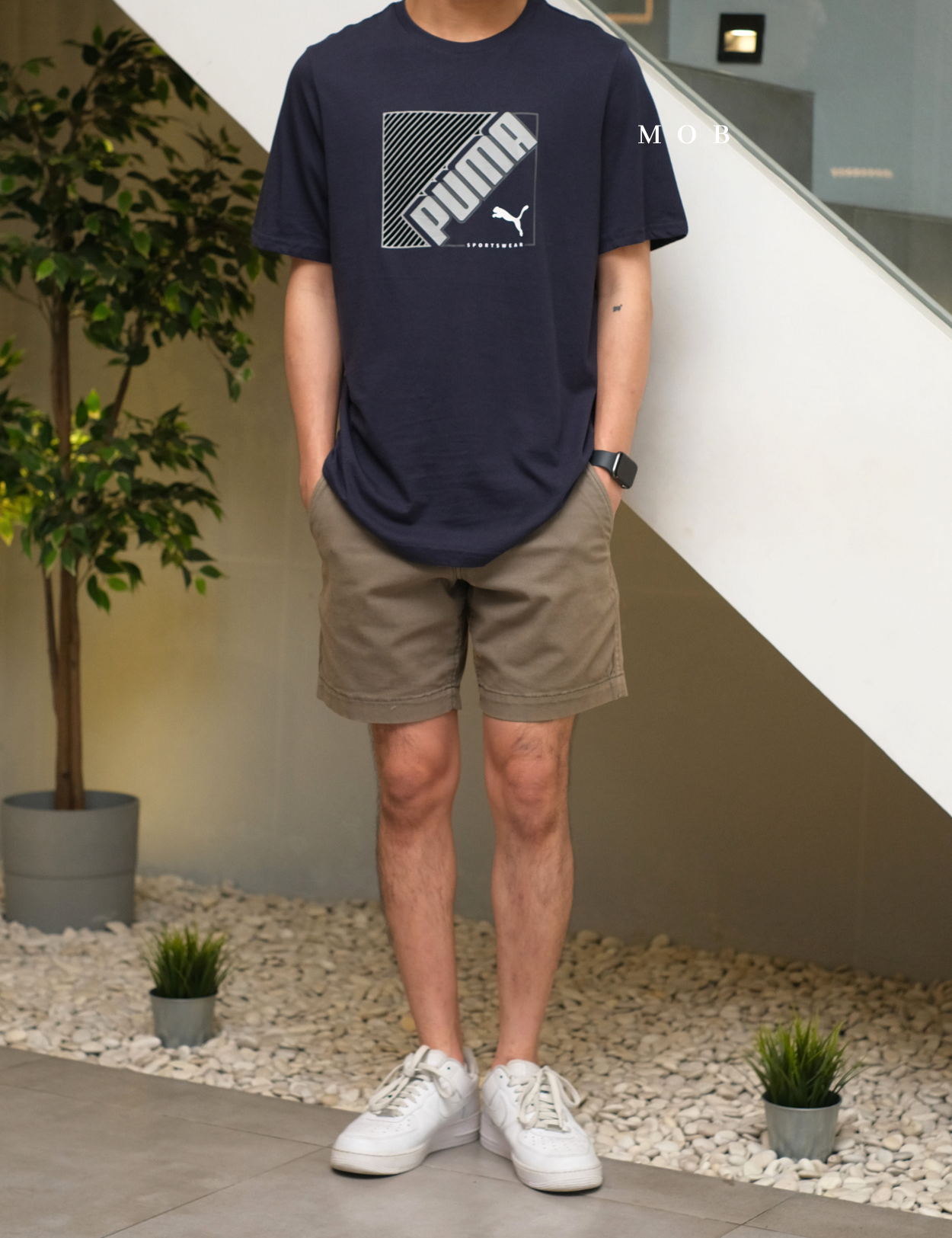 PMSST09014A Flock Logo SS Tee Navy