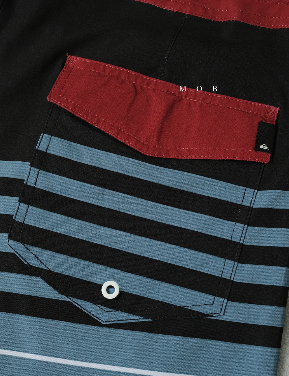 QSBS03003 Black Blue Grey Stripe 20" Boardshorts
