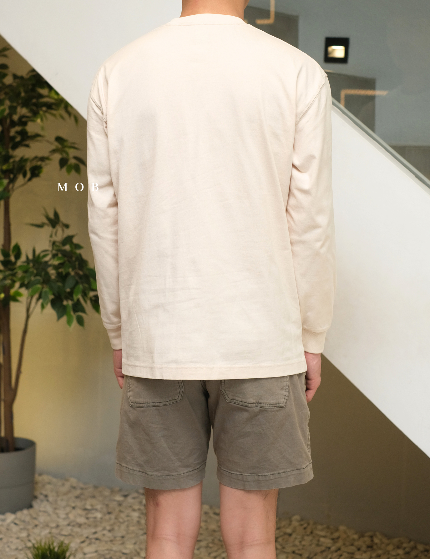 UNQLST02003 Basic Crewneck LS Tee Beige