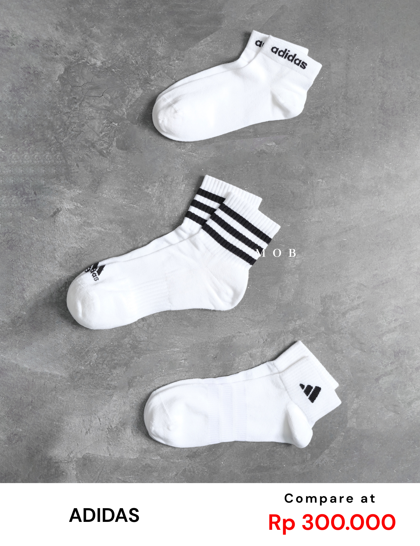 ADDSSO02005 Ankle & Mid Crew Socks Type 5 (3 PASANG)