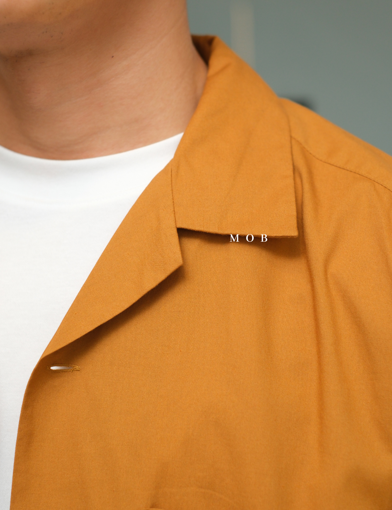 UNQSSS05001F Cotton Open Collar SS Shirt Mustard
