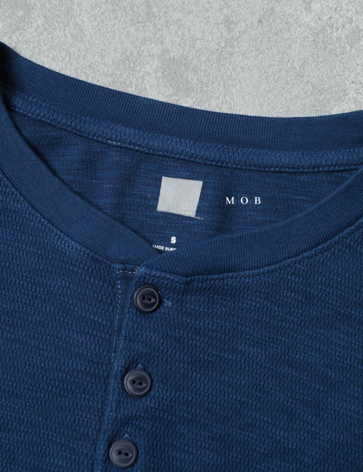 GPLST1303A Textured Henley LS Tee Dark Blue (V2)