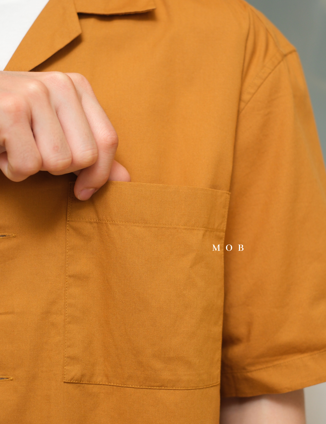 UNQSSS05001F Cotton Open Collar SS Shirt Mustard